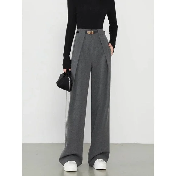 Commense Charcoal High-Waist Trousers - Picture 1 of 4